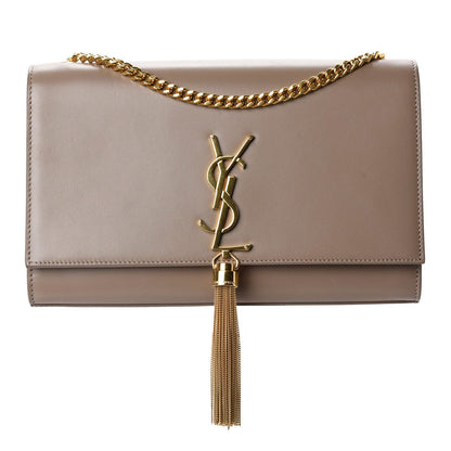Saint Laurent Smooth Calfskin Medium Classic Monogram Kate Tassel Satchel Dark Beige 1 of 11