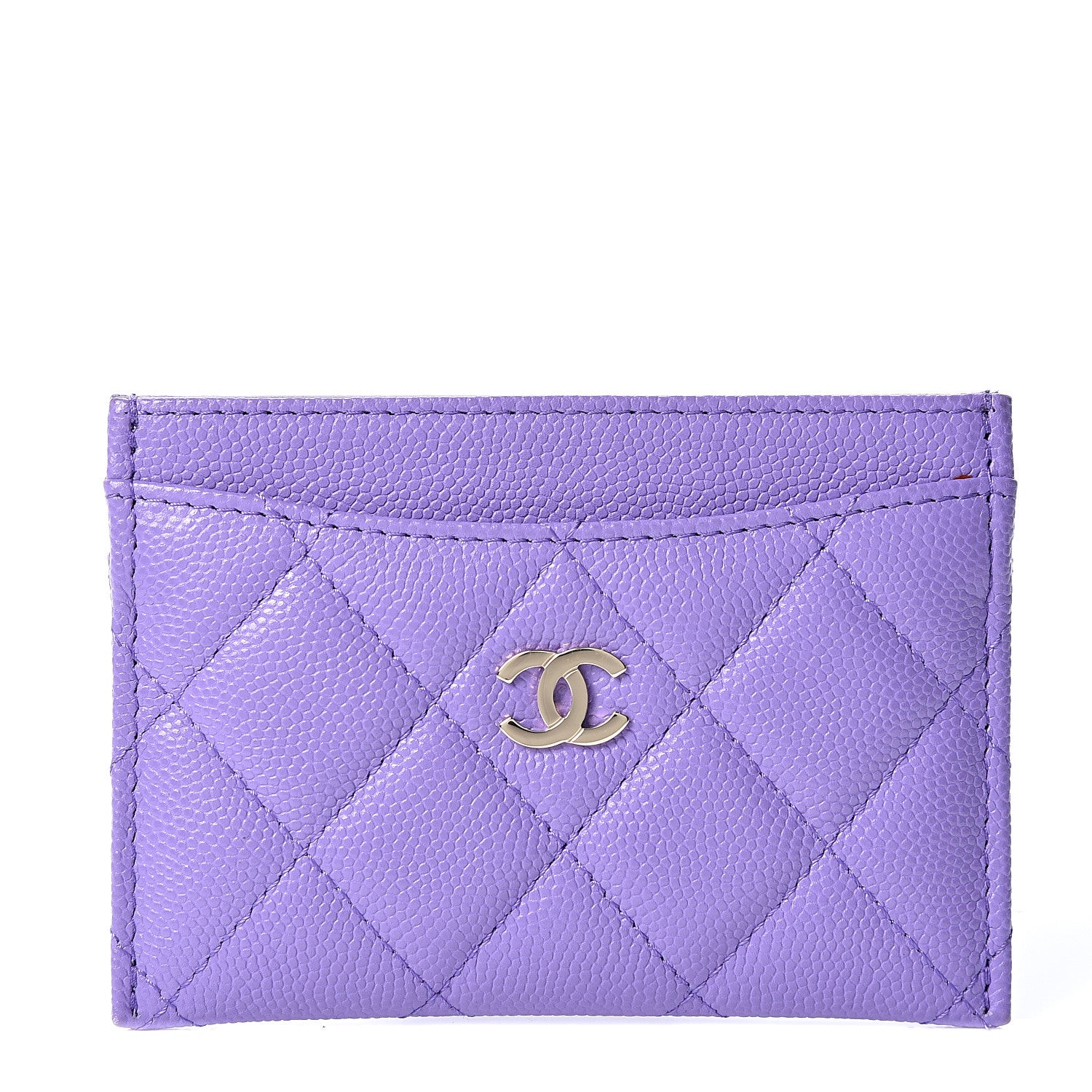 Chanel Caviar Quilted Card Holder Purple 1 of 9