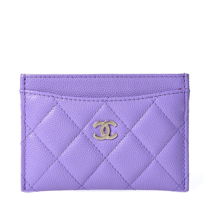 Chanel Caviar Quilted Card Holder Purple 1 of 9