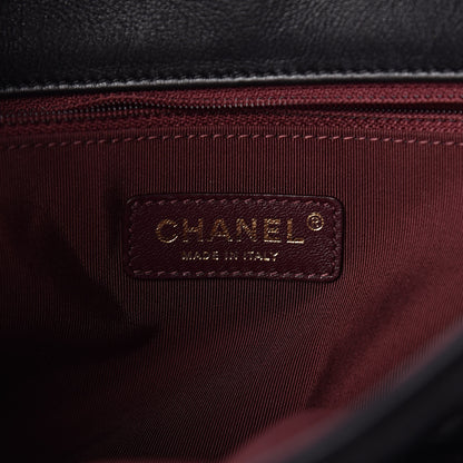 Chanel Calfskin Quilted Large Gold Bar Top Handle Tote Black 8 of 13