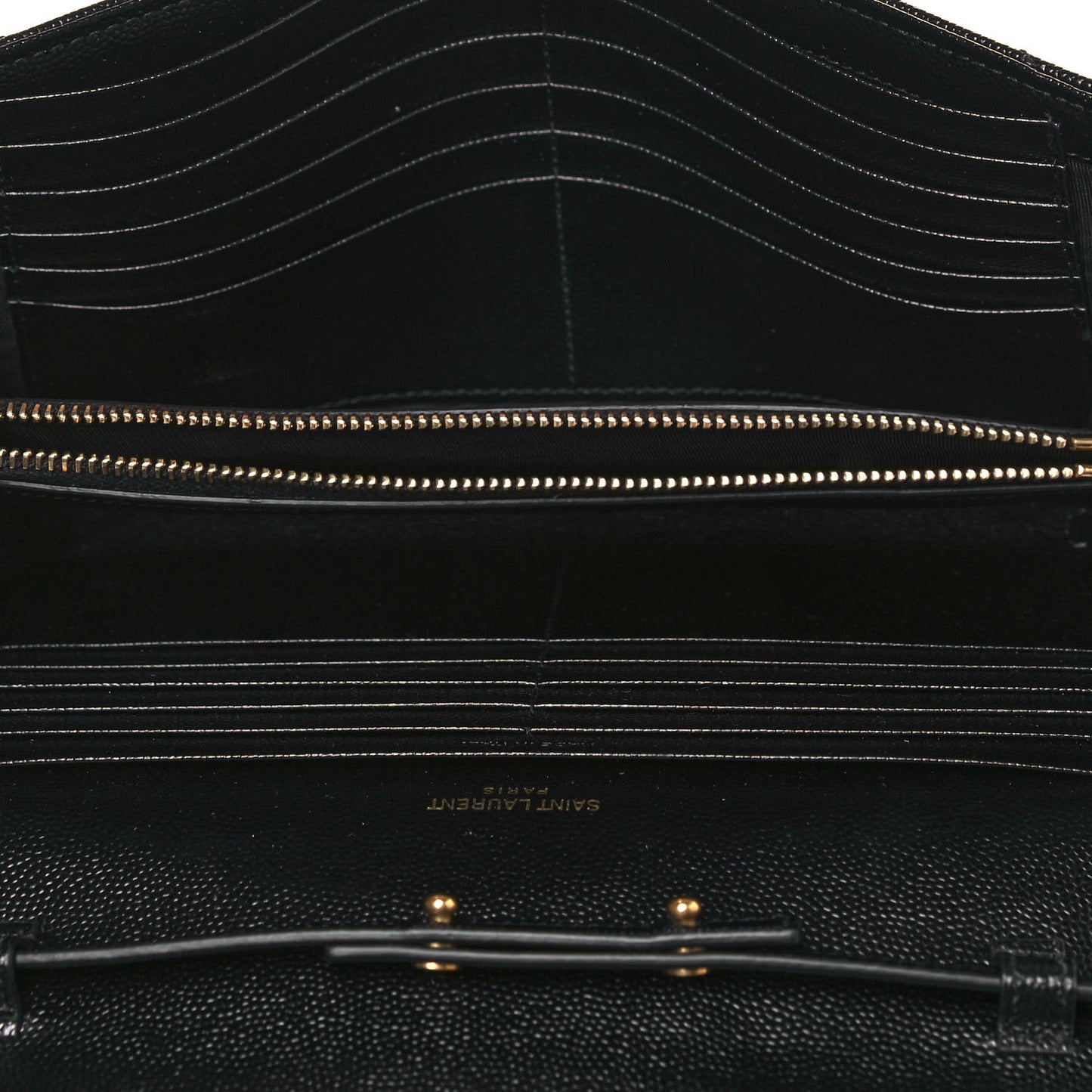 Grain De Poudre Matelasse Chevron Monogram Chain Wallet Black