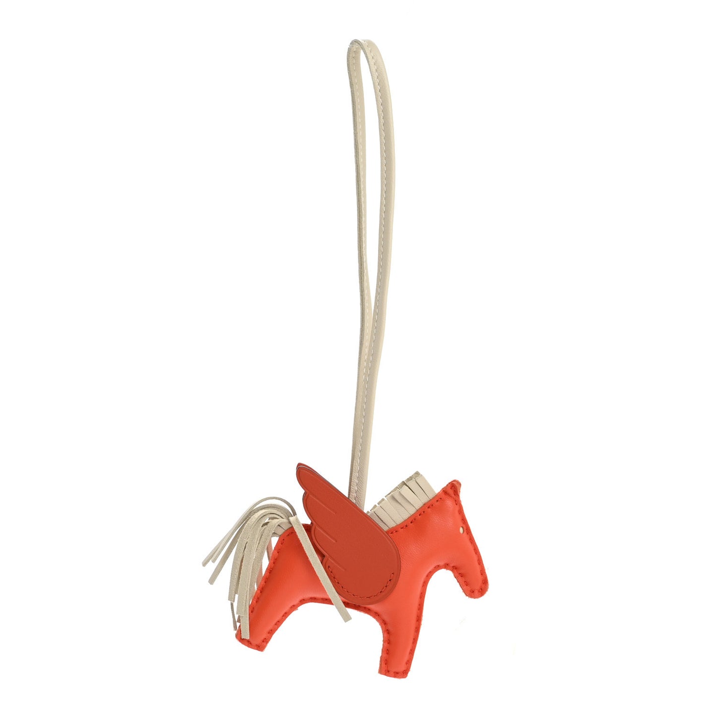 Milo Lambskin Grigri Rodeo Pegase Horse Bag Charm PM Orange Poppy Craie Terre Battue