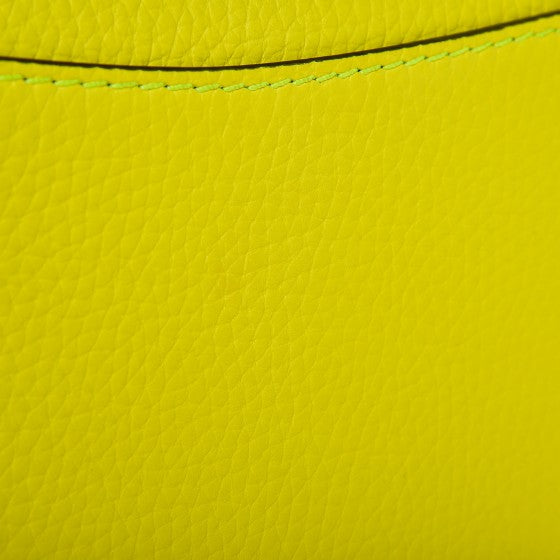 Signature Grain Small Burleigh Crossbody Bag Neon Yellow