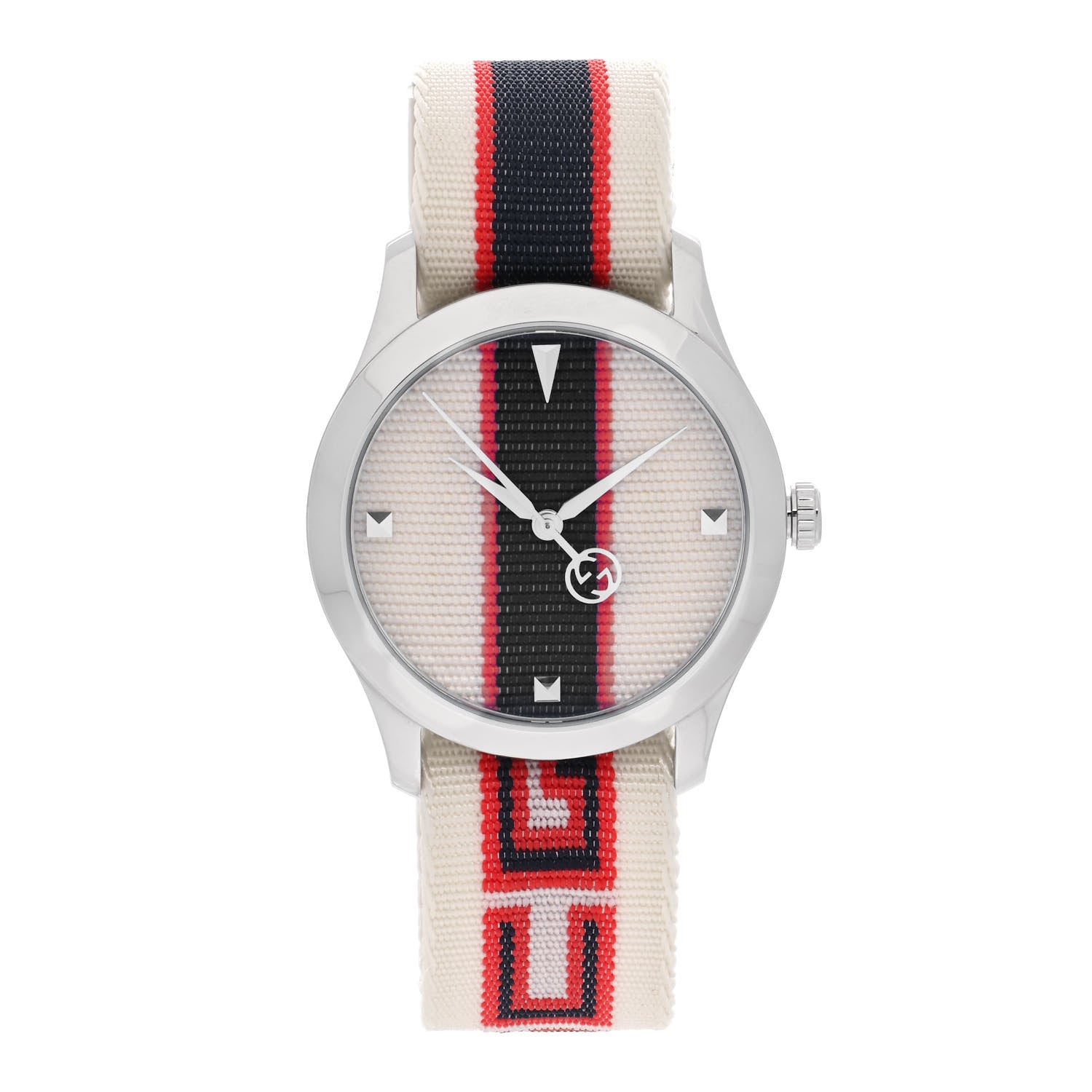 Gucci Stainless Steel Nylon 38mm G-Timeless Web Quartz Watch White 1 of 5