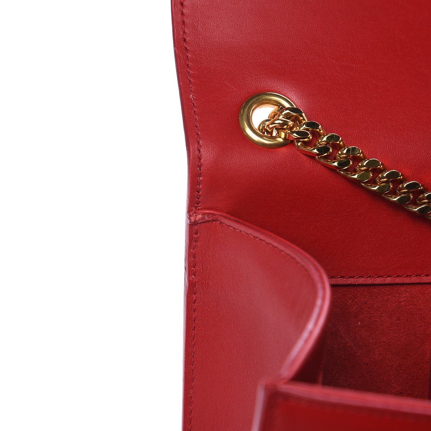 Saint Laurent Smooth Calfskin Medium Classic Monogram Kate Tassel Satchel Lipstick Red 13 of 14