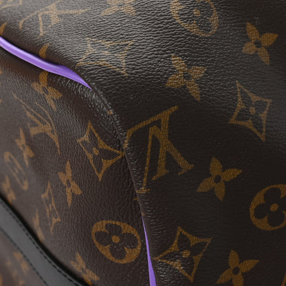 Louis Vuitton Monogram Macassar LV Colormania Keepall Bandouliere 50 Purple 9 of 10
