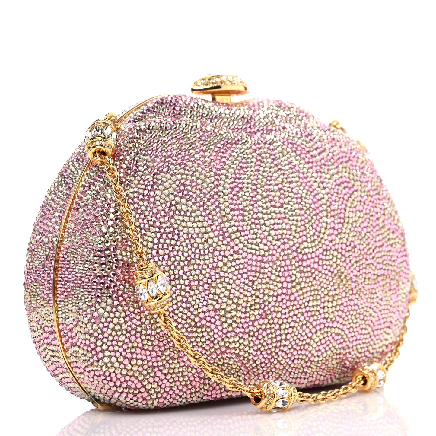 Swarovski Crystal Minaudiere Clutch Pink Gold