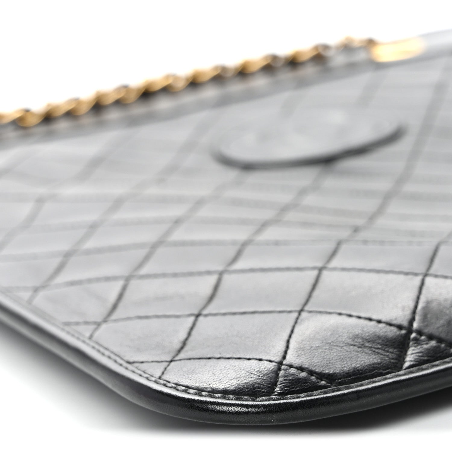 Chanel Lambskin Quilted CC Shoulder Bag Black 10 of 13