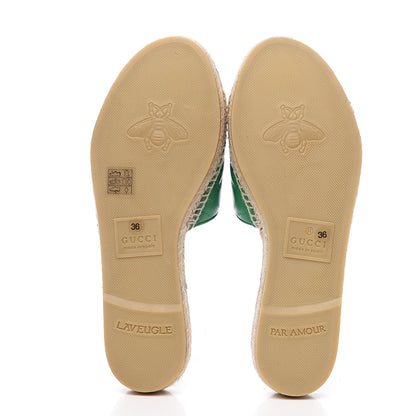 Gucci Nappa Matelasse GG Marmont Espadrille Slide Sandals 36 New Shamarock 5 of 9