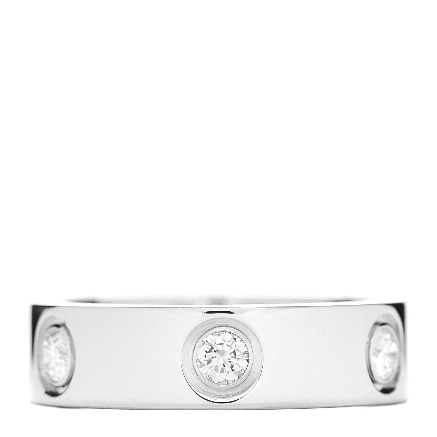 Cartier 18K White Gold 6 Diamond 5.5mm LOVE Ring 52 6 3 of 4