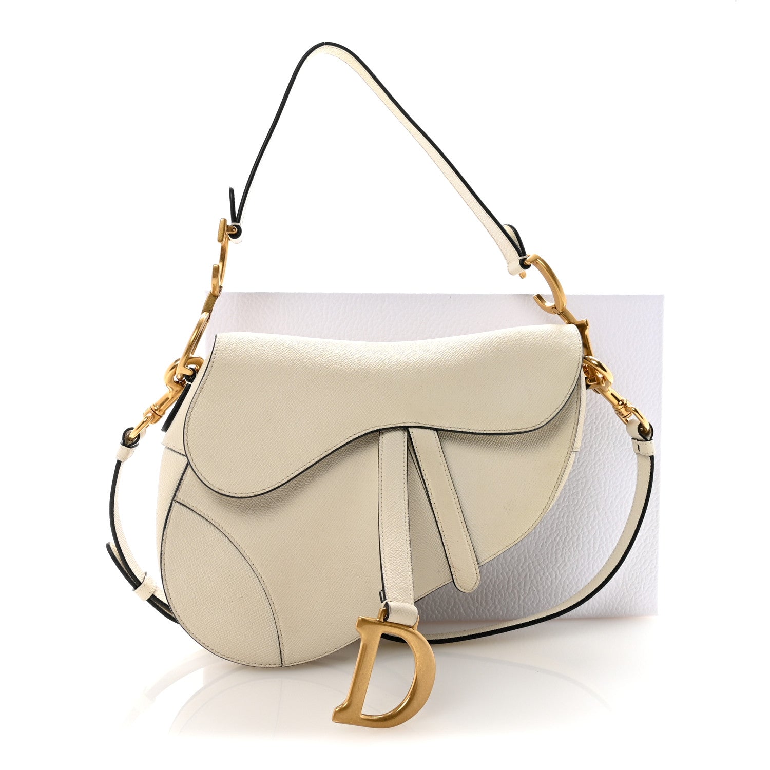 Christian Dior Grained Calfskin Saddle Bag With Strap Latte 11 of 11