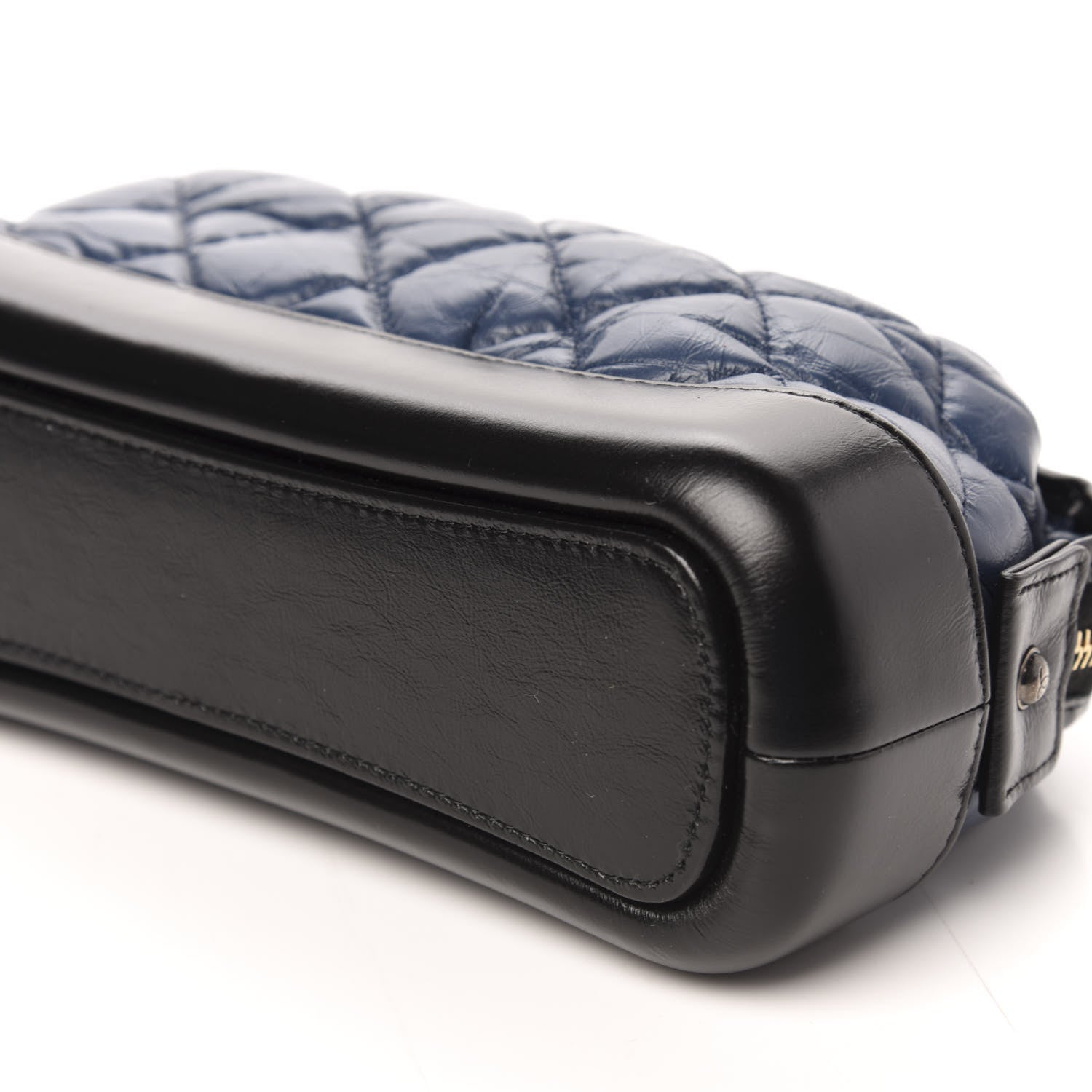 Chanel Aged Calfskin Quilted Gabrielle Classic Pouch Blue Black 7 of 9