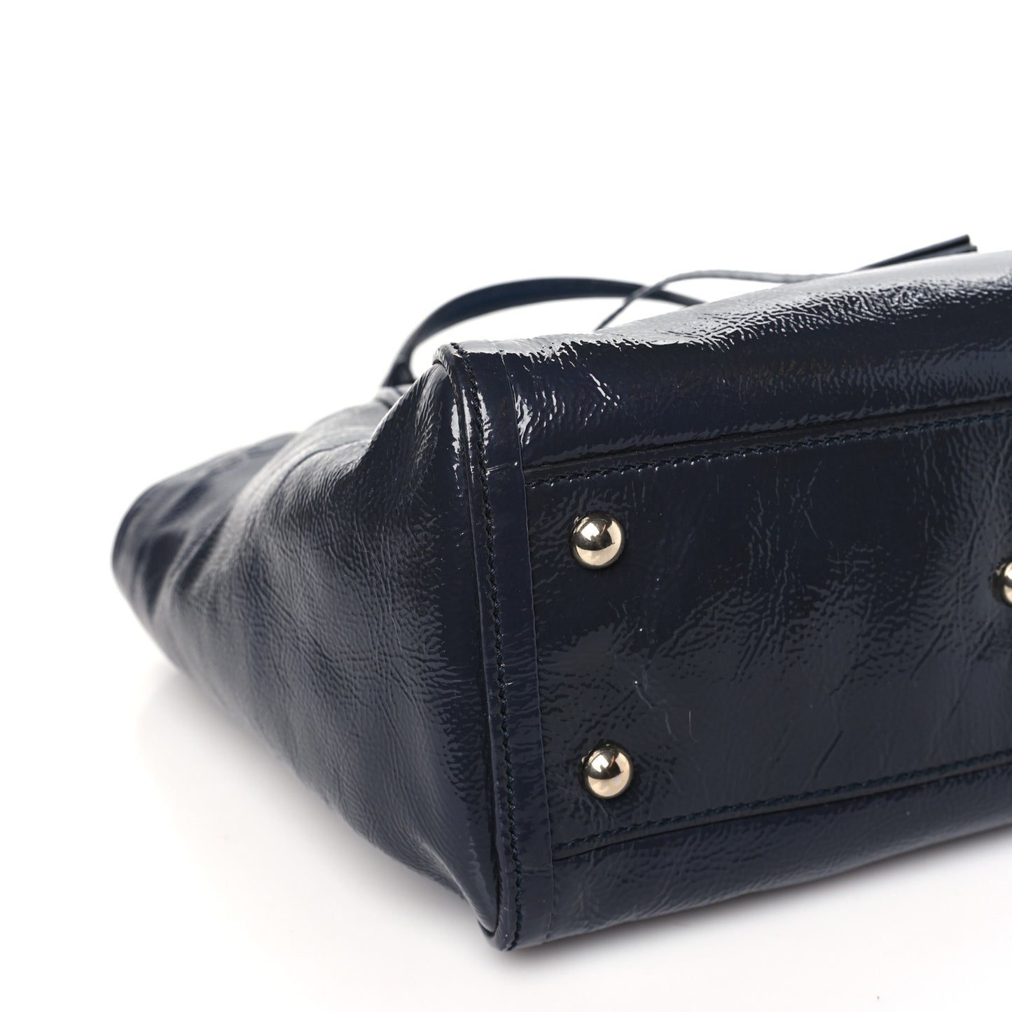 Patent Small Soho Shoulder Bag Navy