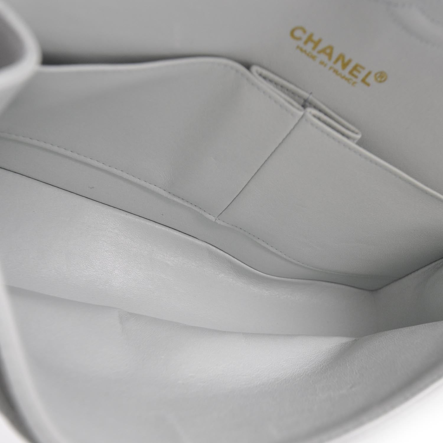Chanel Caviar Medium Double Flap Light Blue 7 of 12