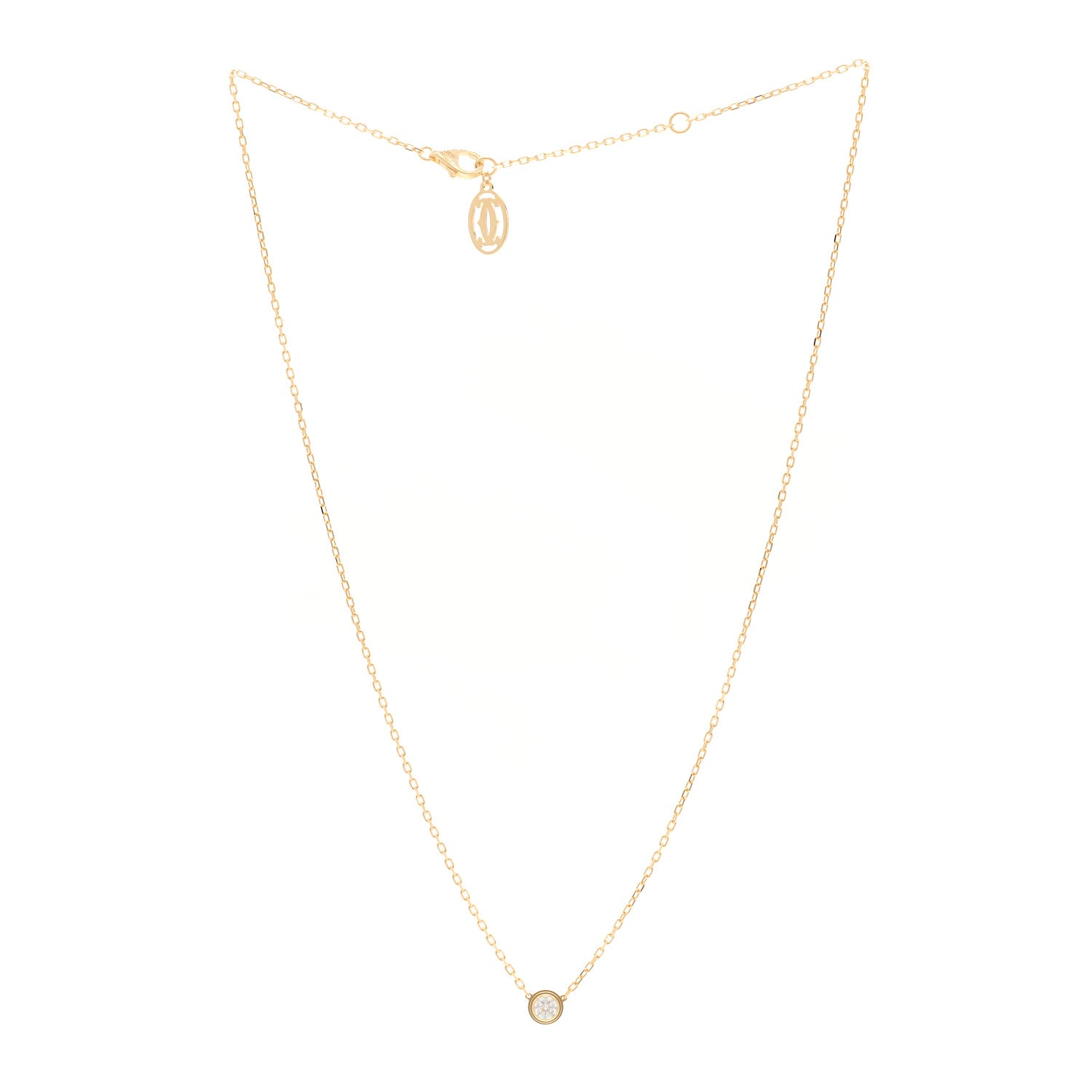 Cartier 18K Yellow Gold Diamond LM D'Amour Pendant Necklace 3 of 5