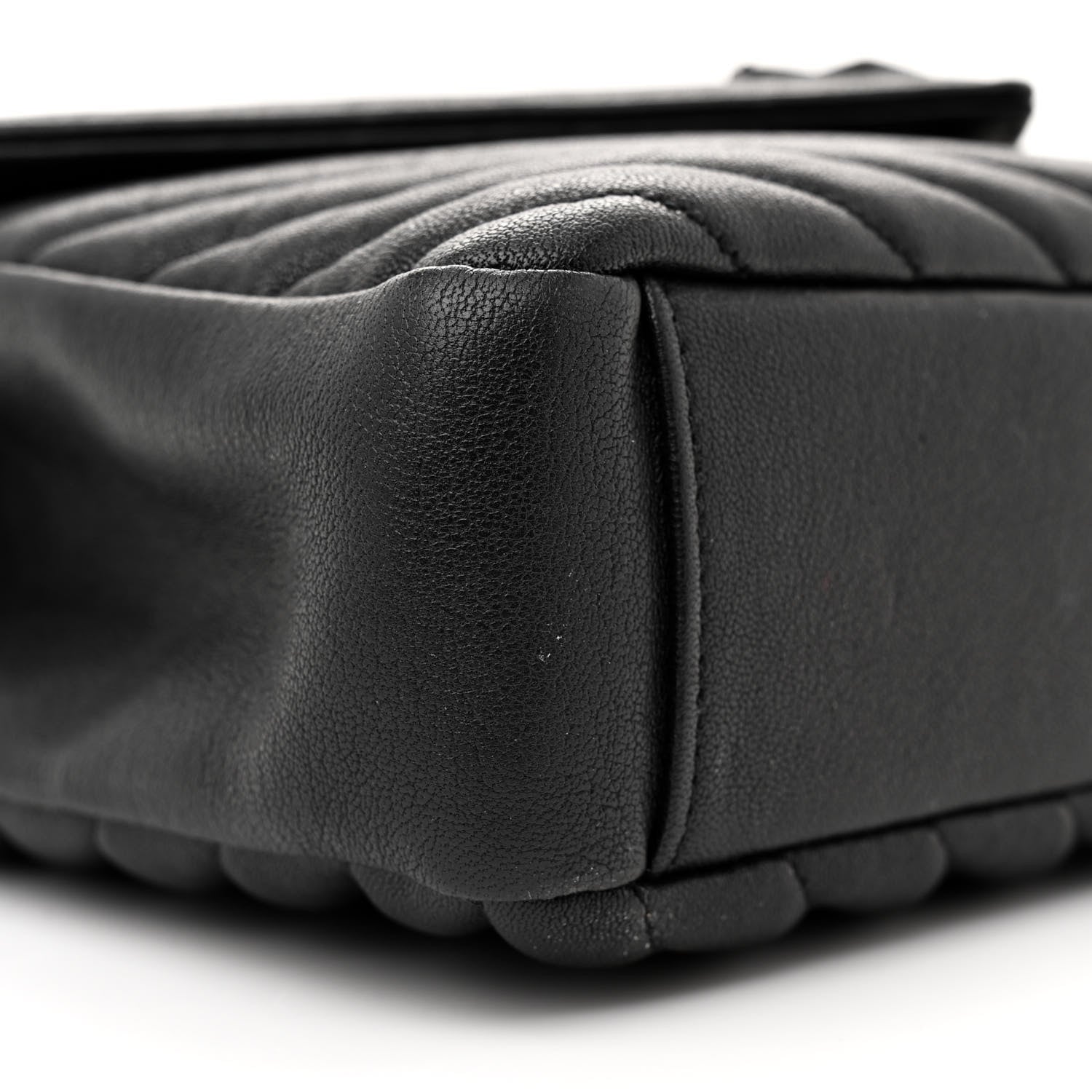 Saint Laurent Sheepskin Matelasse Chevron Monogram Monochrome Medium College Bag Black 9 of 11