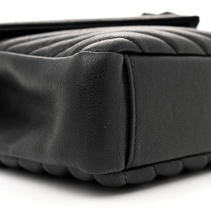 Saint Laurent Sheepskin Matelasse Chevron Monogram Monochrome Medium College Bag Black 9 of 11
