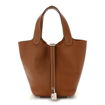 Hermes Taurillon Clemence Picotin Lock 18 PM Gold 1 of 10