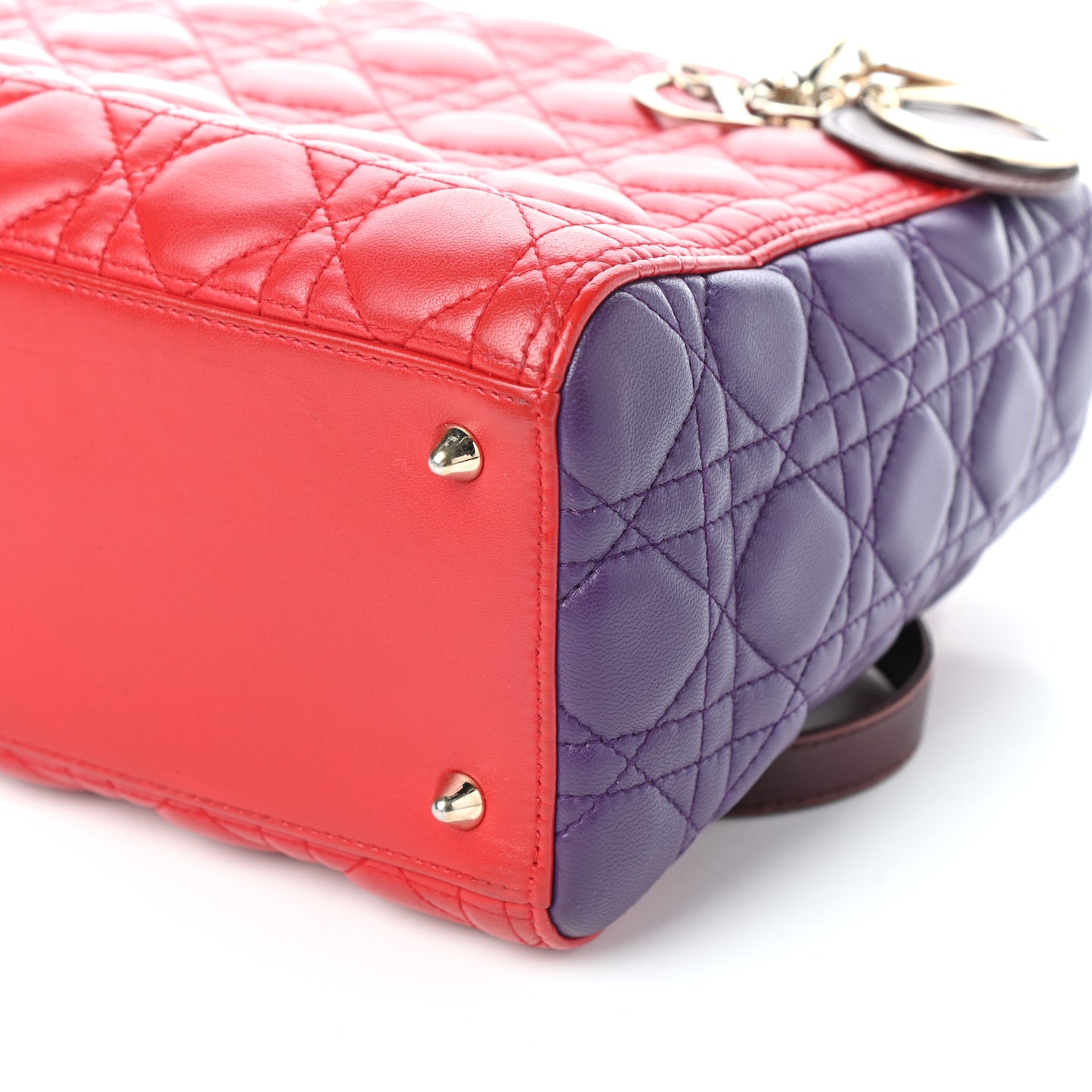 Lambskin Cannage Medium Tri-Color Lady Dior Purple