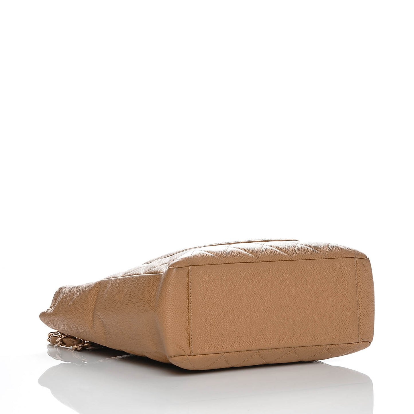 Caviar Quilted Petit Shopping Tote PST Dark Beige