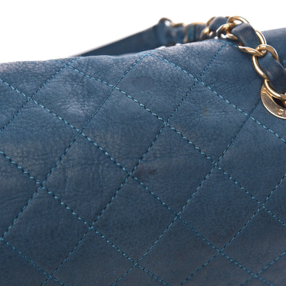 Chanel Iridescent Calfskin Large Chic Quilt Flap Dark Blue 16 of 30