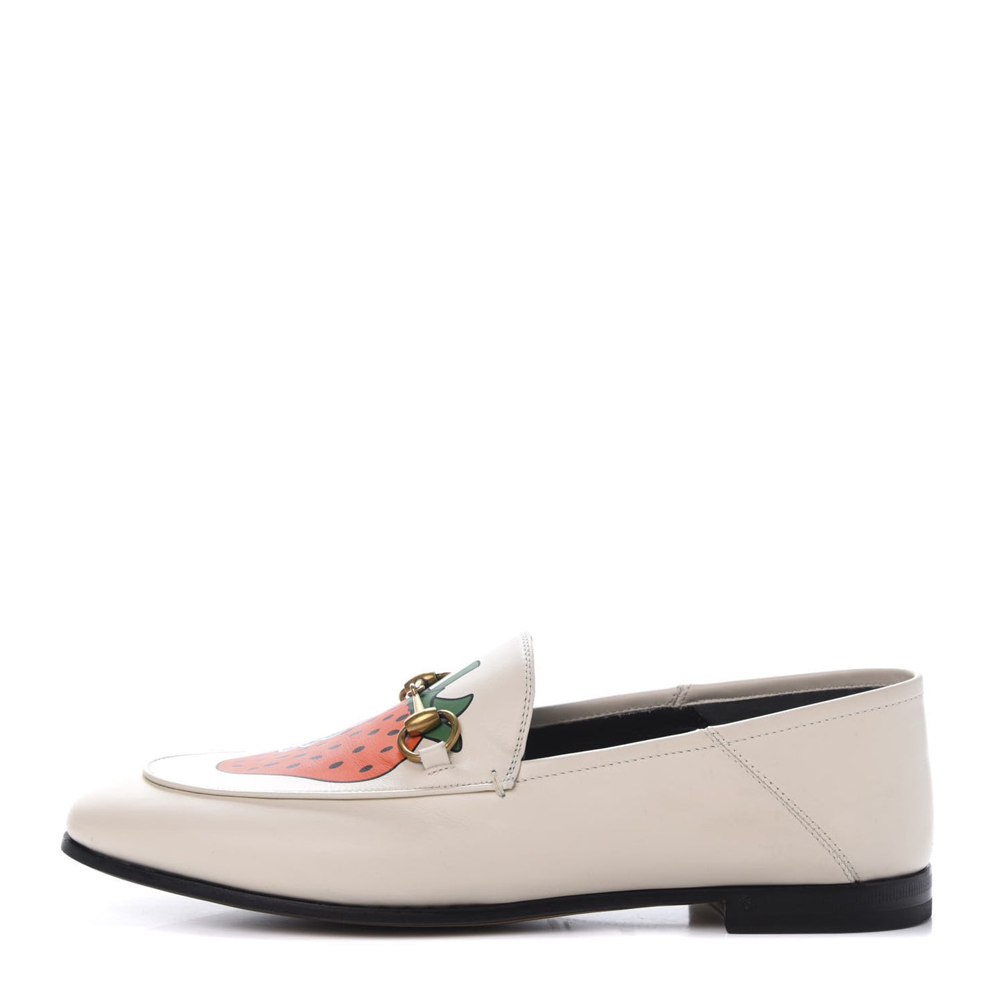 Calfskin Taste Strawberry Womens Brixton Horsebit Loafers 38.5 Ivory Red