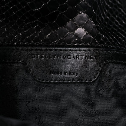 Stella McCartney Metallic Faux Snakeskin Small Falabella Fold Over Tote Black 5 of 7