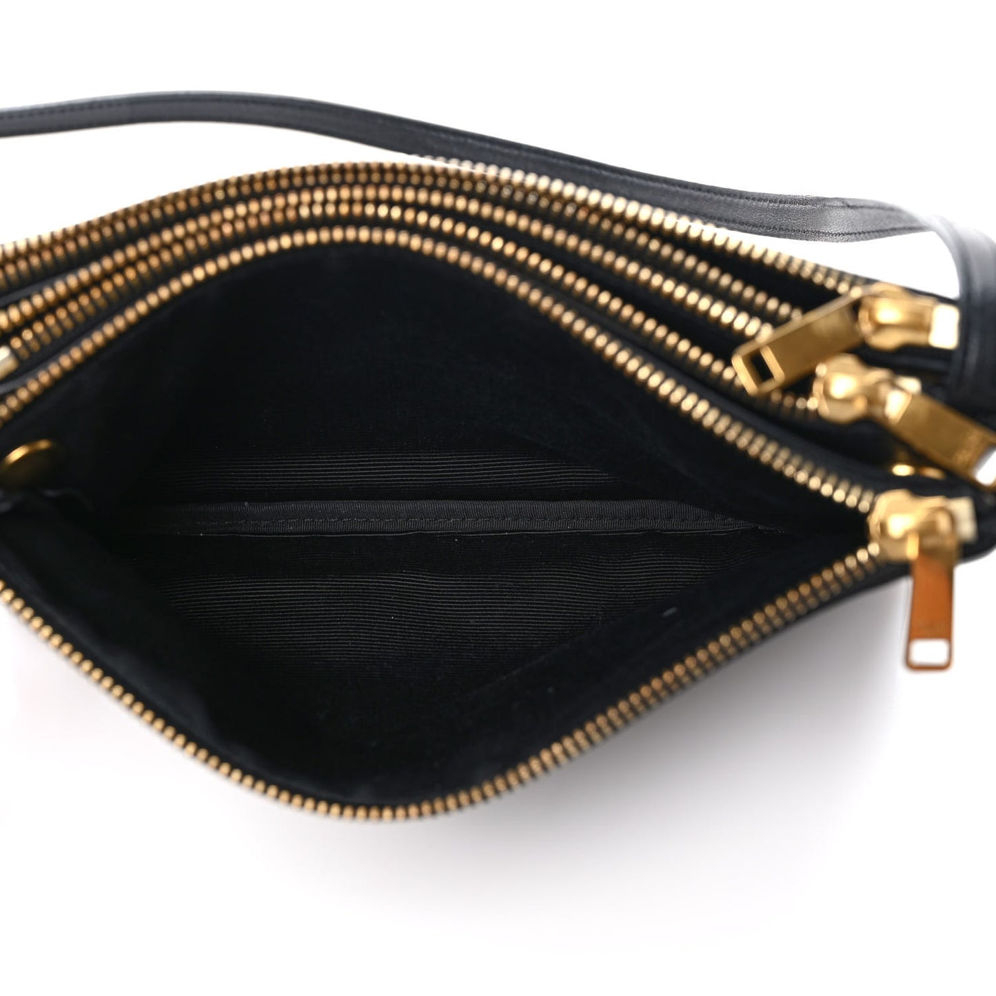 Lambskin Small Trio Crossbody Bag Black