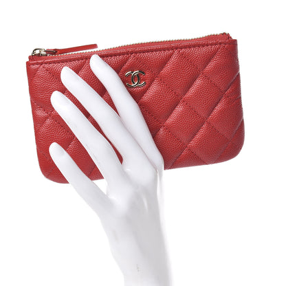 Chanel Caviar Quilted Small Cosmetic Case Red 2 of 8