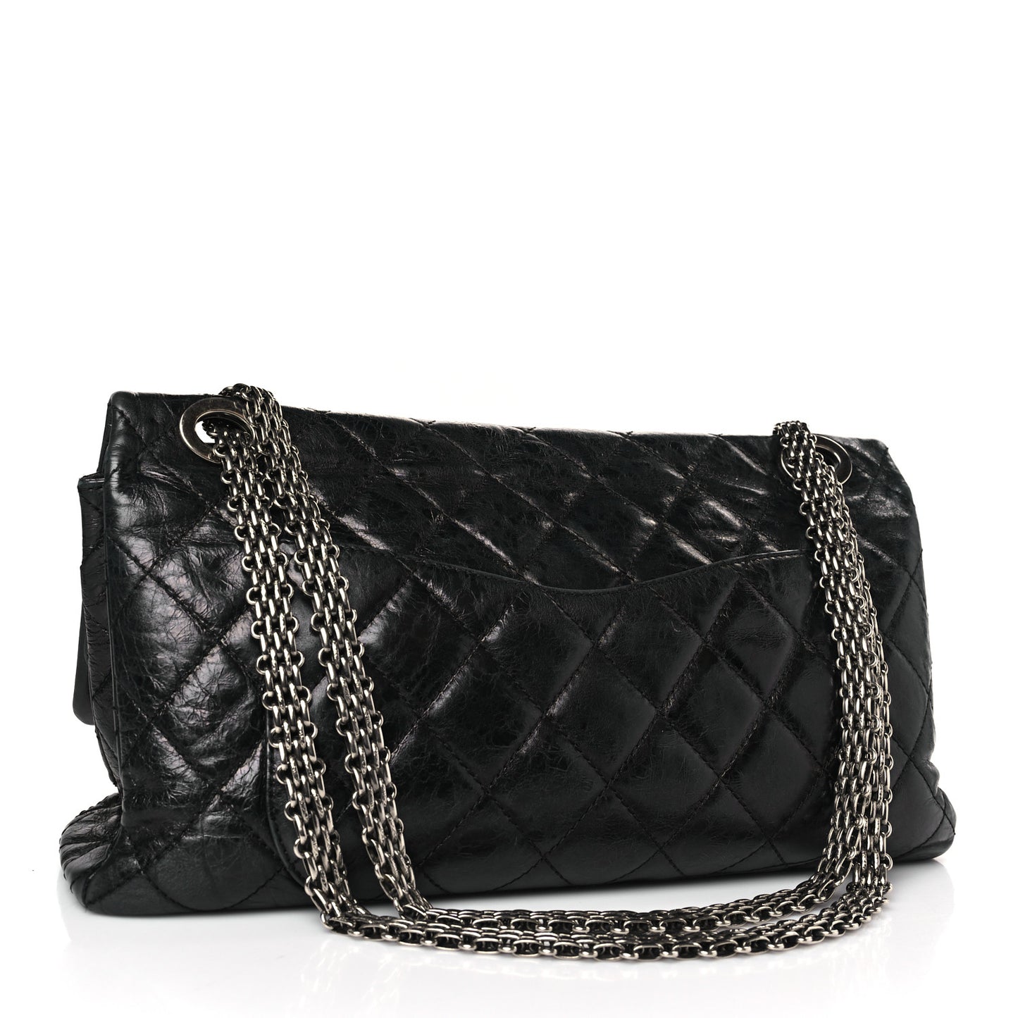 Aged Calfskin Quilted 2.55 Reissue 228 Flap Black