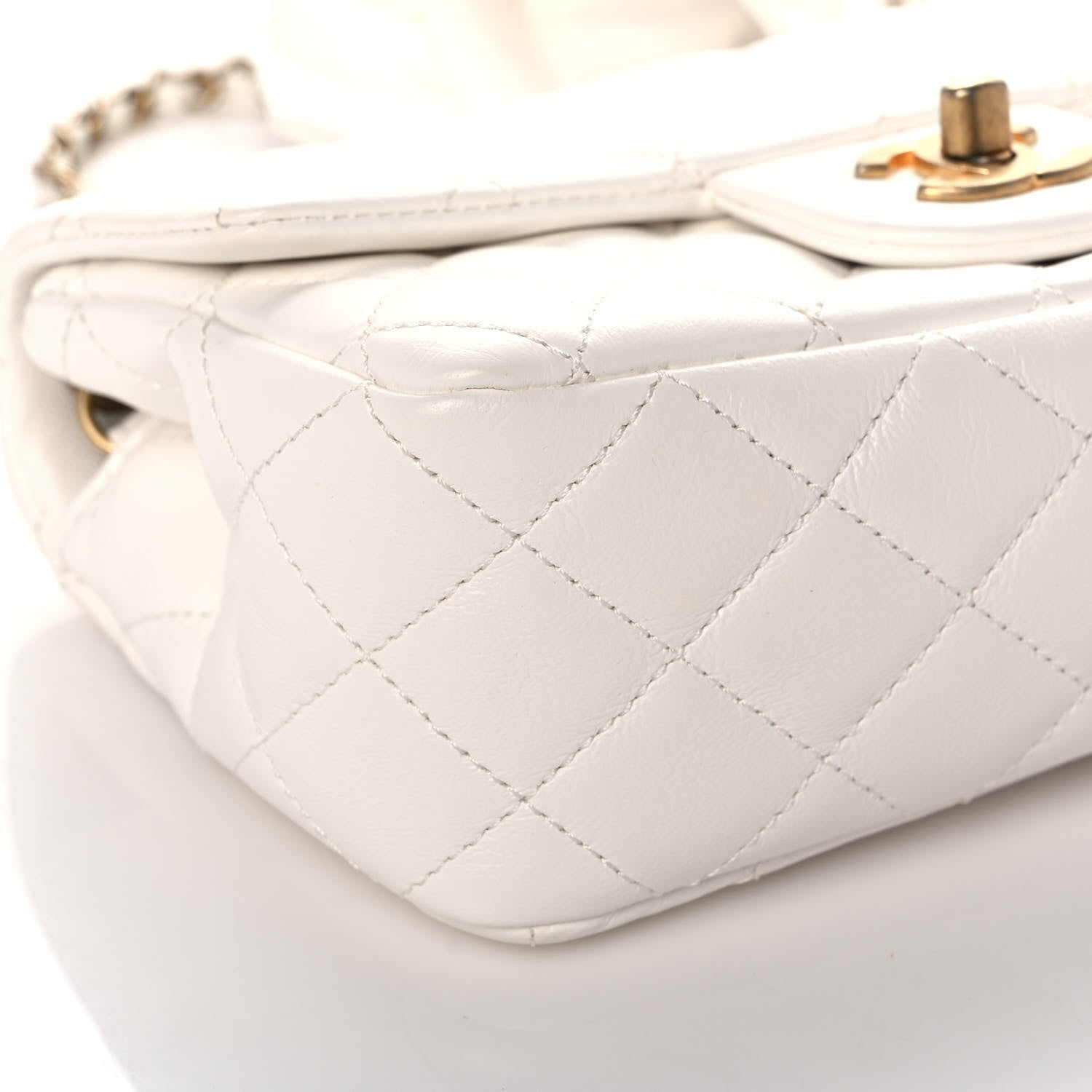 Chanel Lambskin Quilted Mini Romance Rectangular Flap White 8 of 11