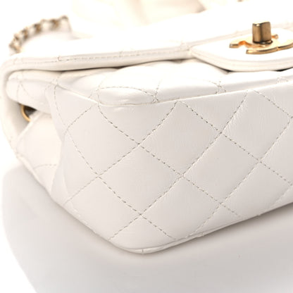 Chanel Lambskin Quilted Mini Romance Rectangular Flap White 8 of 11