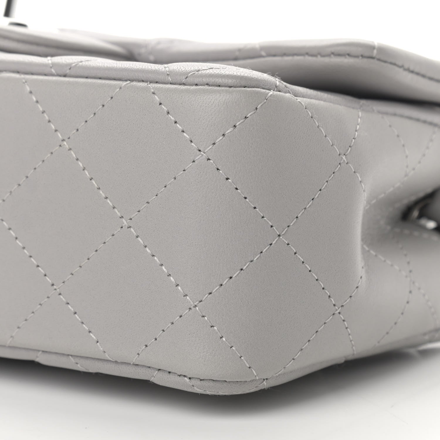 Chanel Lambskin Quilted Mini Rectangular Flap Grey 10 of 12