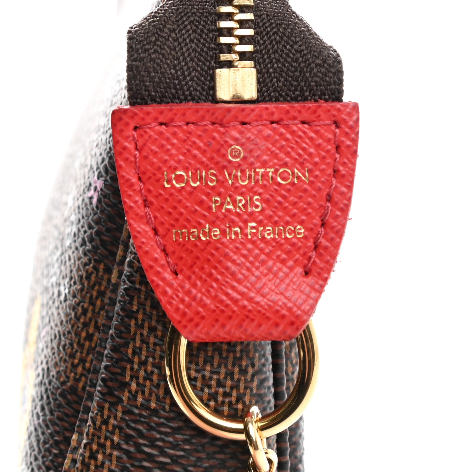 Louis Vuitton Damier Ebene 2019 Christmas Animation Mini Pochette Accessories Red 7 of 8