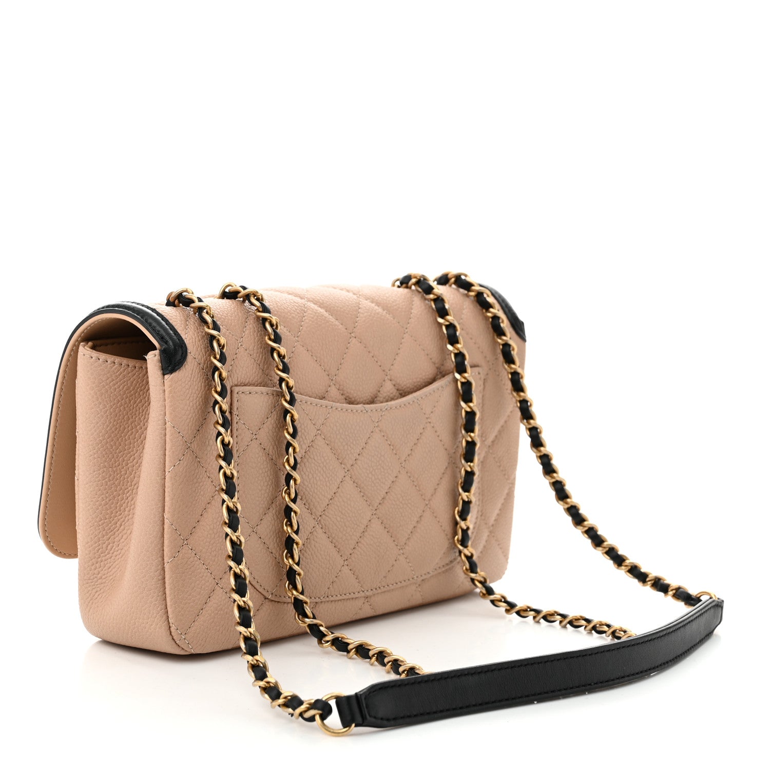 Chanel Caviar Quilted Small CC Filigree Flap Beige Black 3 of 10