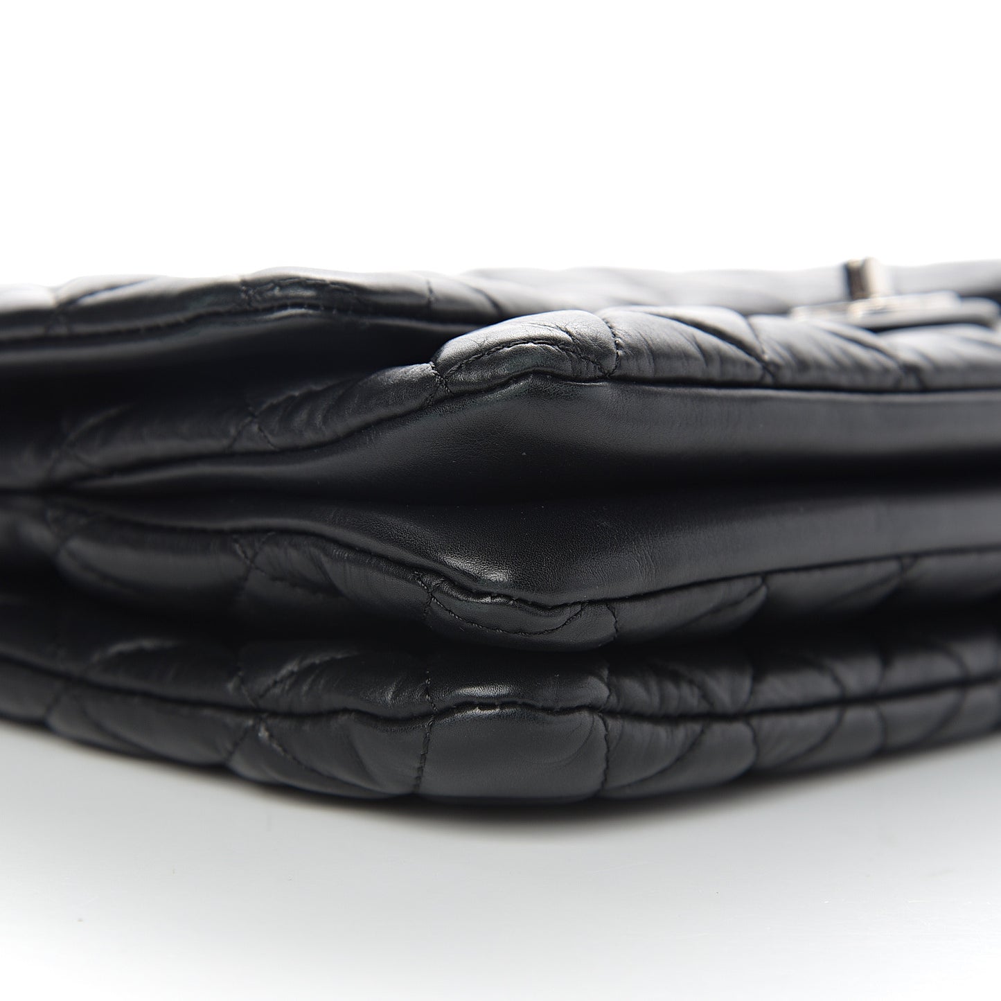 Calfskin Quilted Tender Touch Flap Bag Black