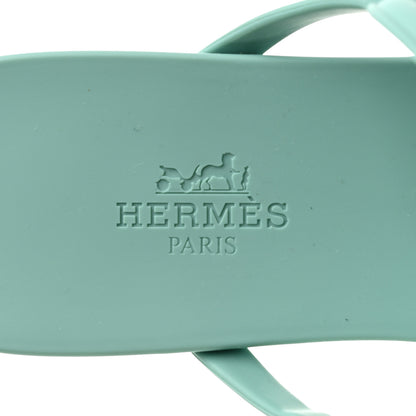 Hermes Rubber Womens Egerie Sandals 37 Vert Embrun 7 of 9