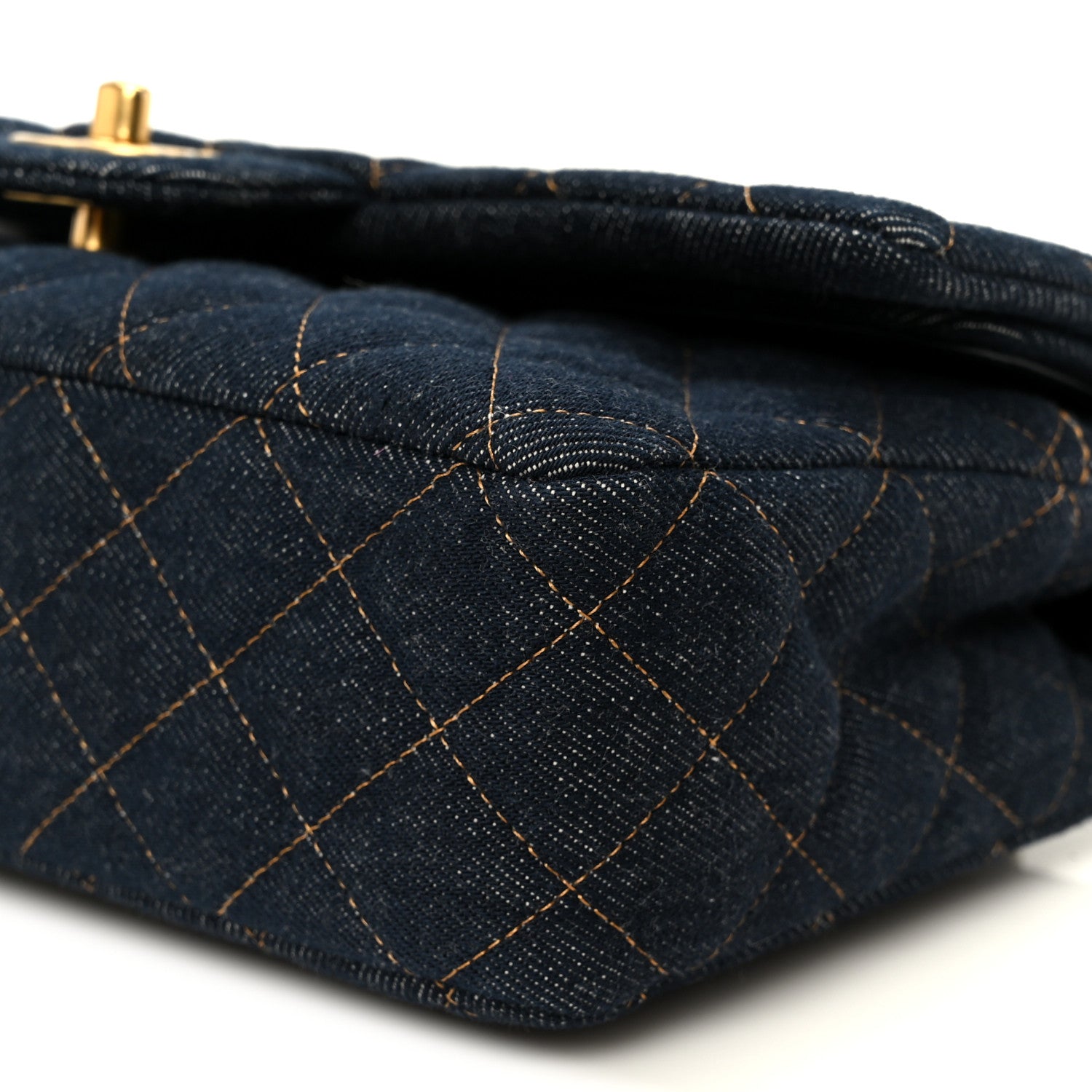 Chanel Denim Quilted Medium Double Flap Dark Blue 11 of 11