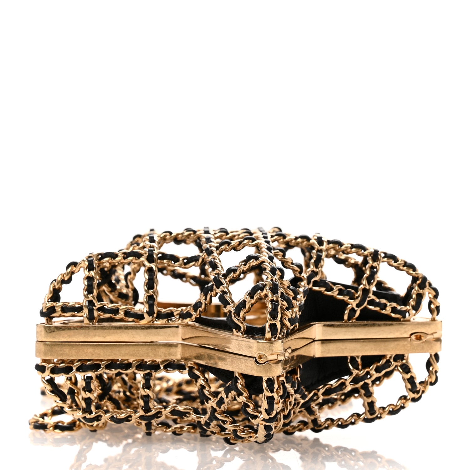 Chanel Metal CC Star Minaudiere Crossbody Gold Black 4 of 10