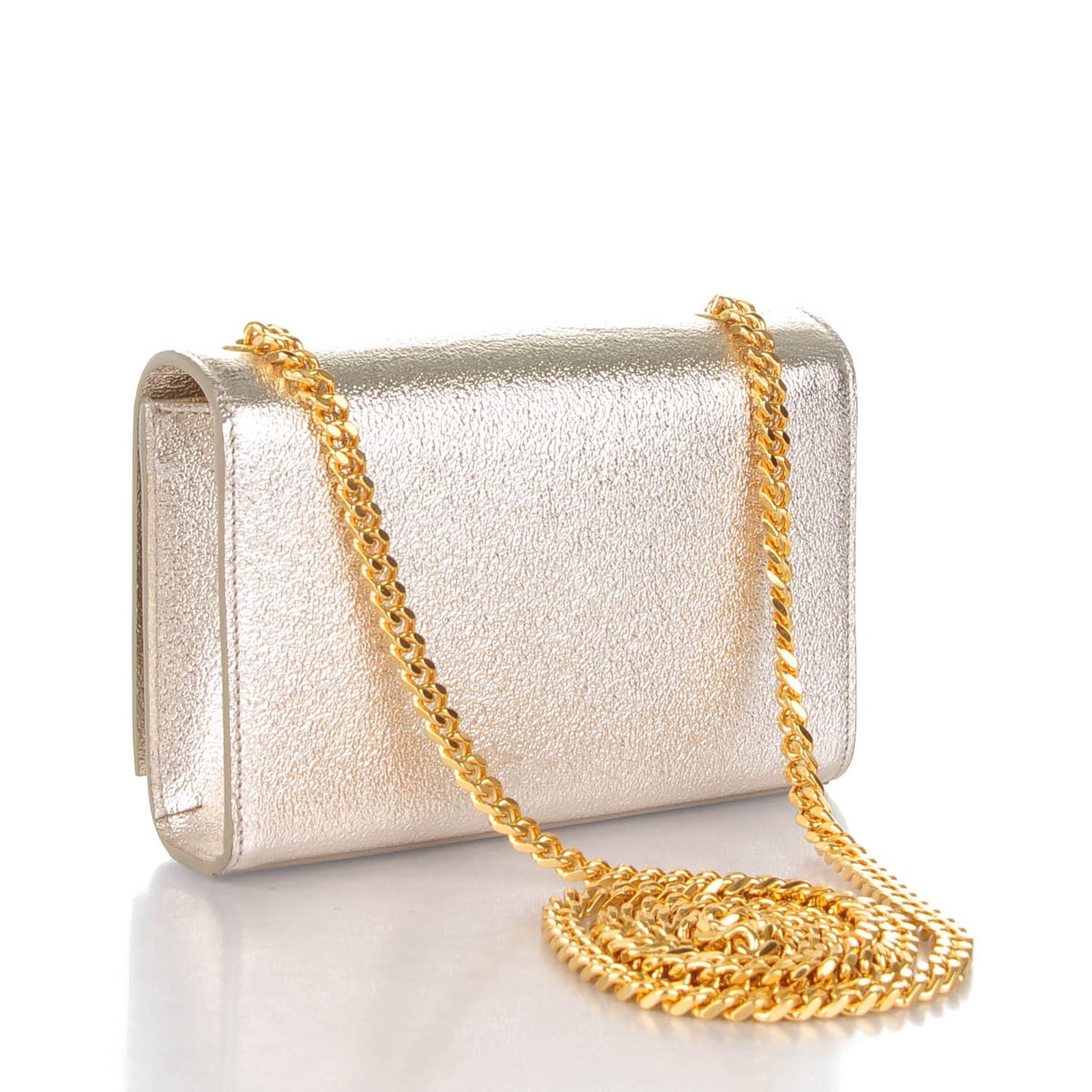 Metallic Calfskin Small Classic Monogram Kate Satchel Platine