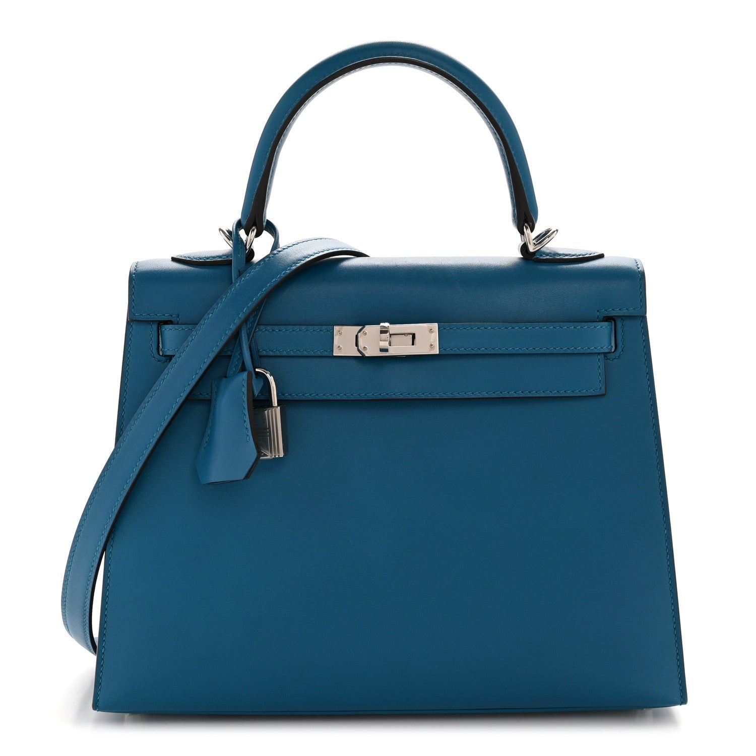 Hermes Tadelakt Kelly Sellier 25 Bleu Izmir 1 of 14
