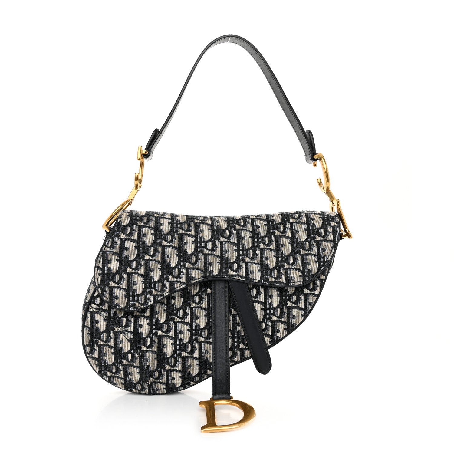 Christian Dior Oblique Saddle Bag Blue 1 of 12