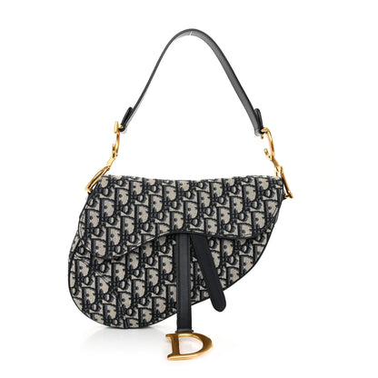 Christian Dior Oblique Saddle Bag Blue 1 of 12