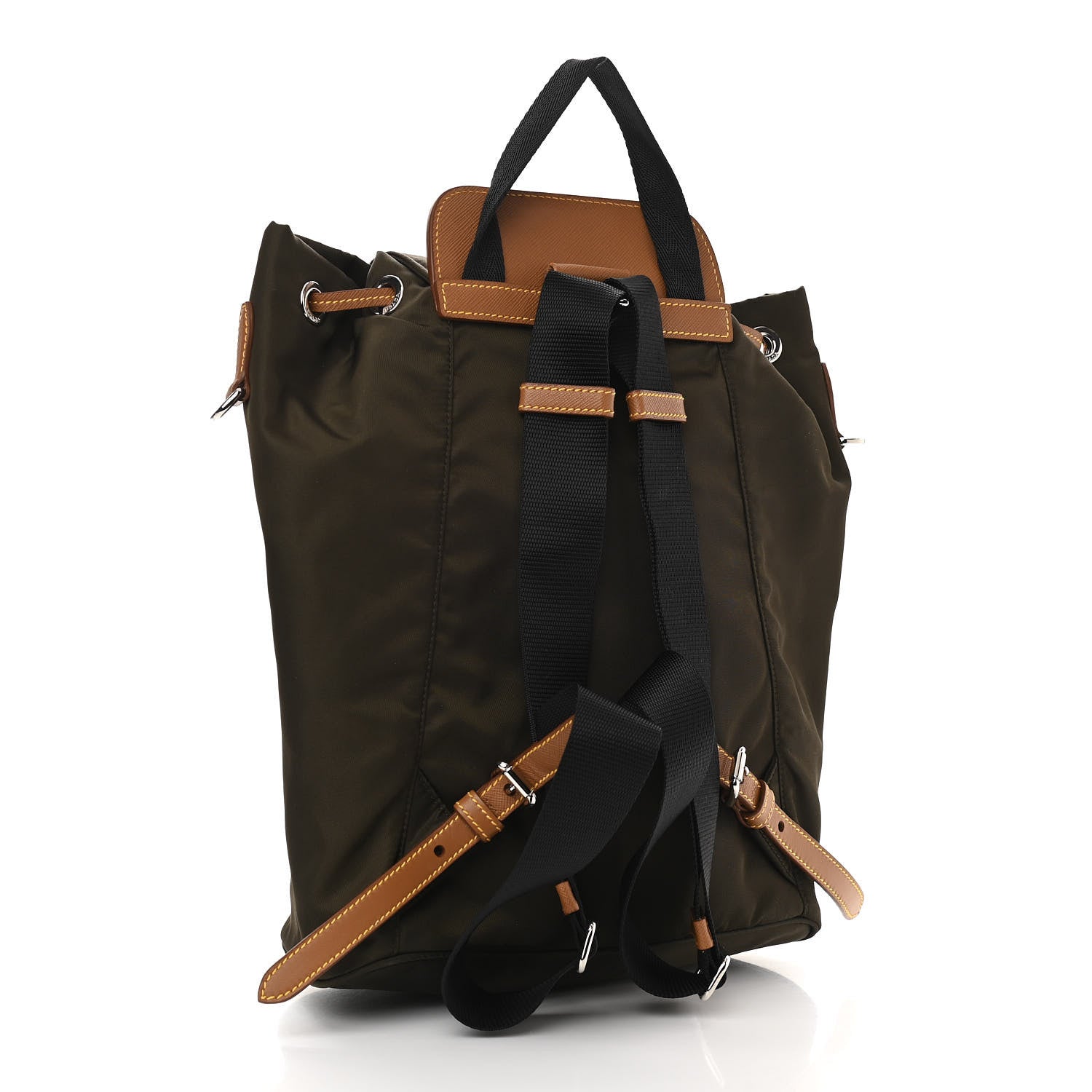 Prada Nylon Vela Saffiano Backpack Mimetico Caramel 3 of 9
