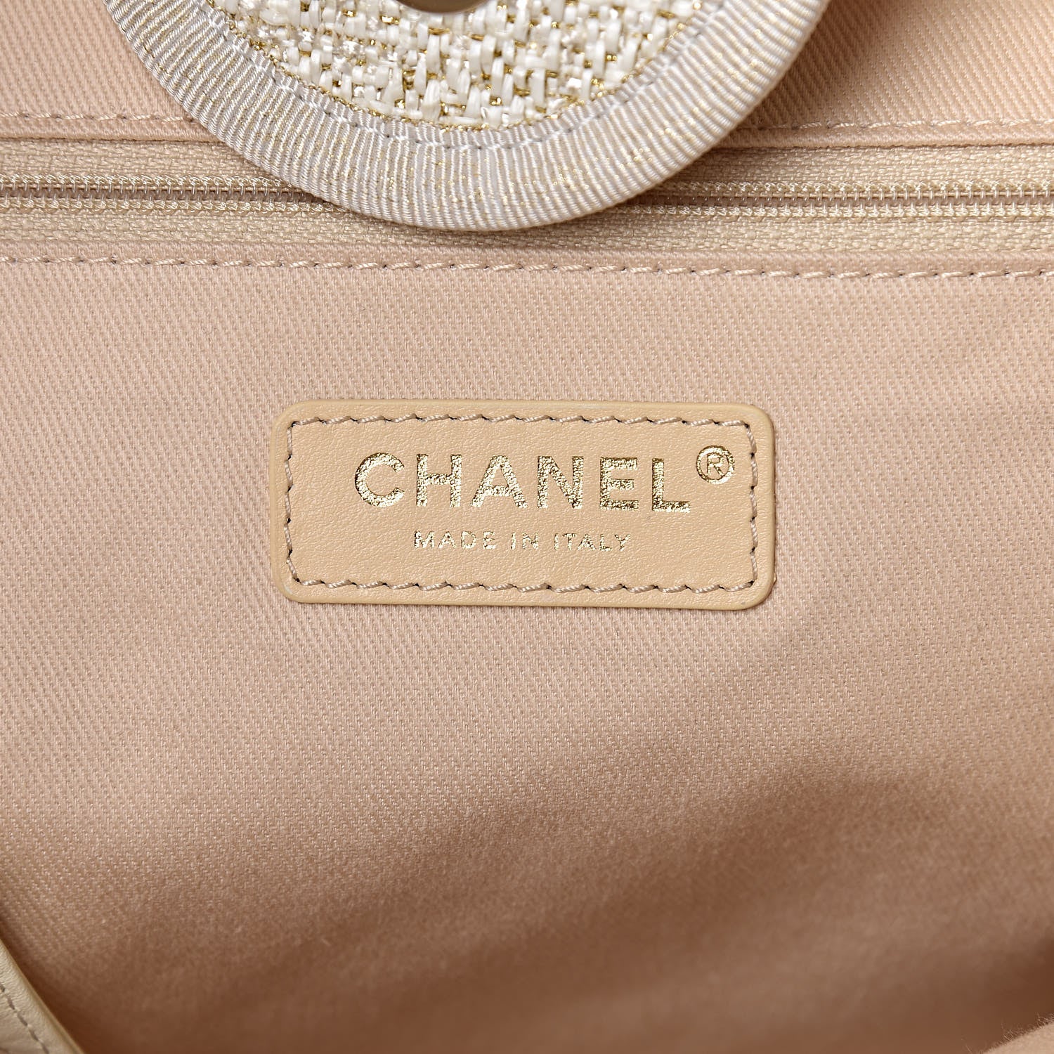 Chanel Canvas Large Deauville Tote Ivory 6 of 9