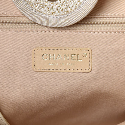 Chanel Canvas Large Deauville Tote Ivory 6 of 9