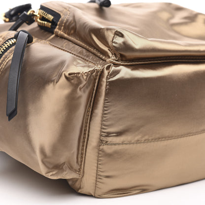Burberry Metallic Satin Nylon Medium Rucksack Backpack Gold 7 of 8