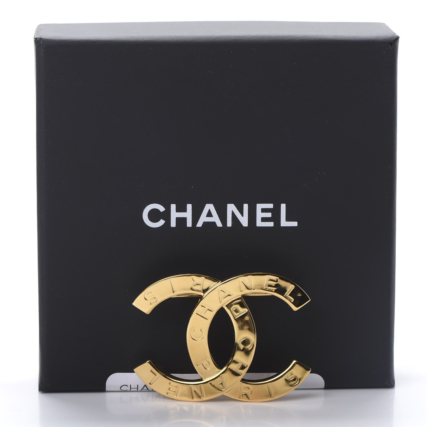 Chanel Metal Paris Button CC Large Brooch Gold 6 of 6