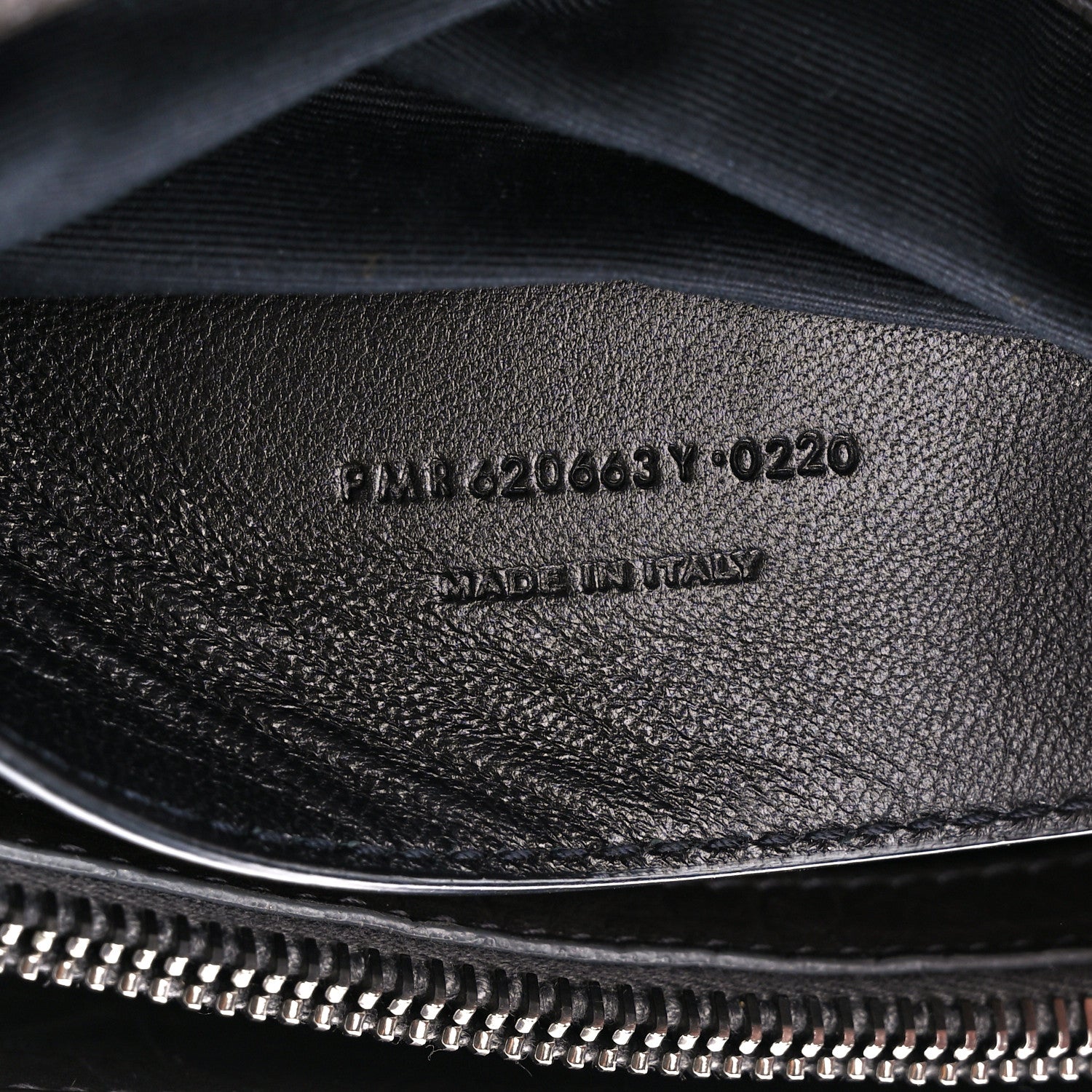 Saint Laurent Calfskin Crocodile Embossed Medium West Hollywood Monogram Fold-Over Grey 9 of 12