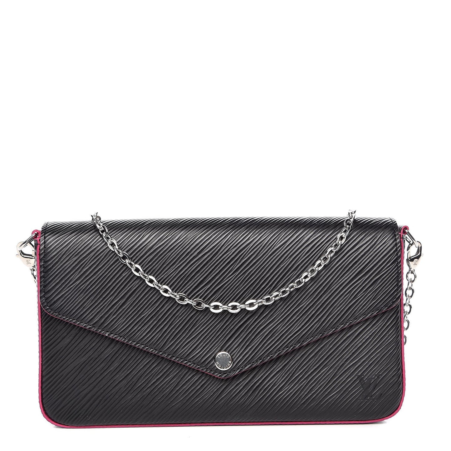Epi Pochette Felicie Black Hot Pink